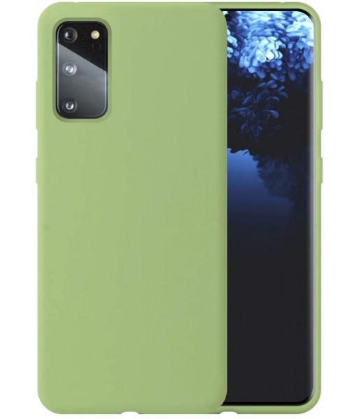 Husa Samsung Galaxy S20, SIlicon Catifelat cu interior Microfibra, Verde